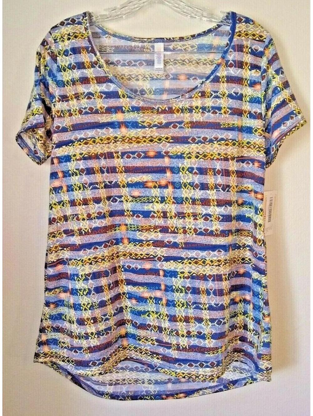 LuLaRoe Short Sleeve Classic Multicolored Print TShirt Womens Size Small